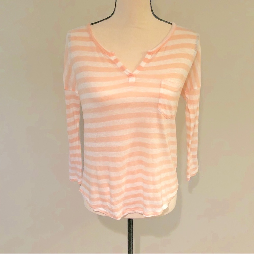C&C California Striped Linen Top | Size XS